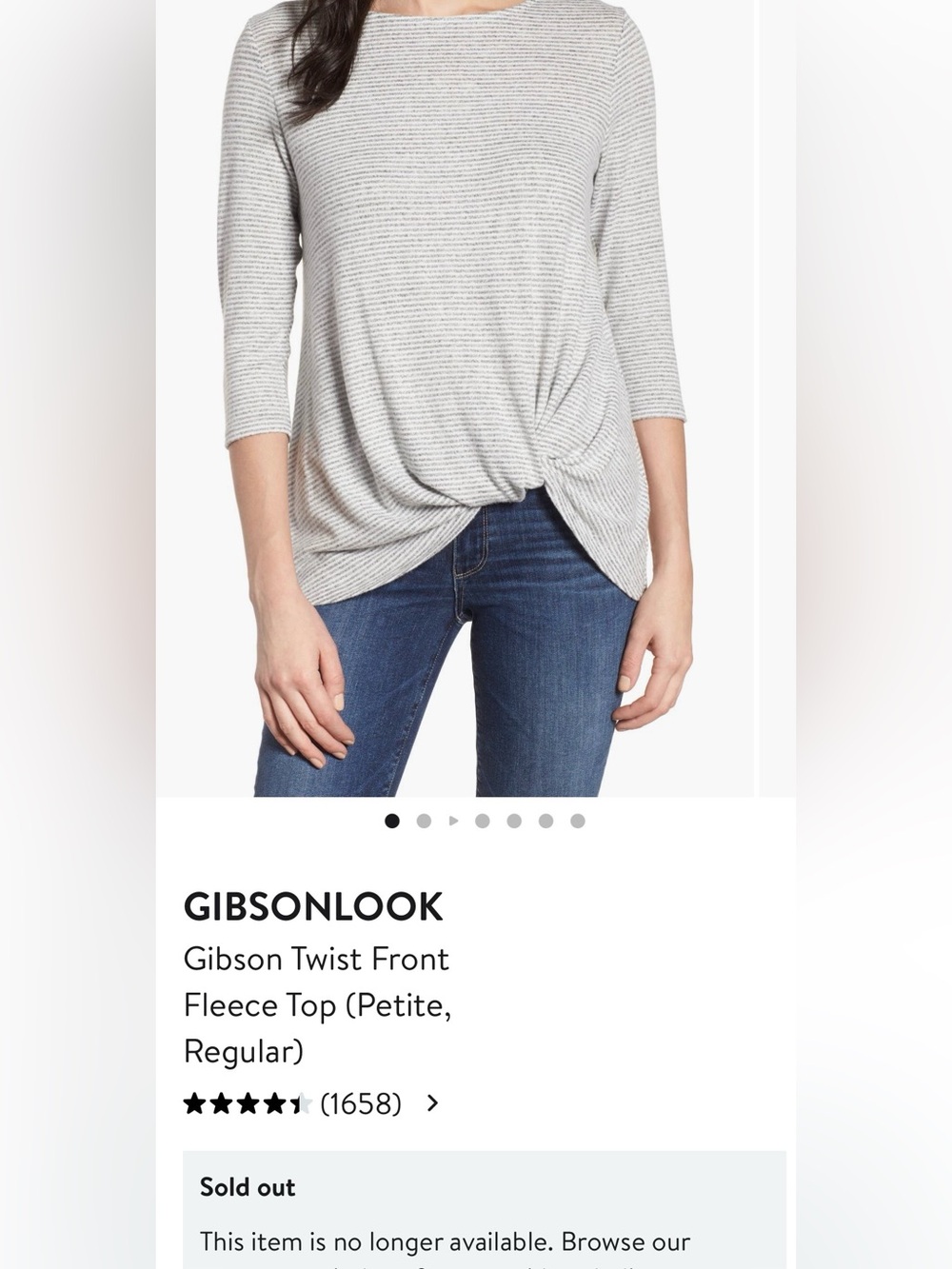 Gibsonlook (Nordstrom) Twist Front Fleece Top
